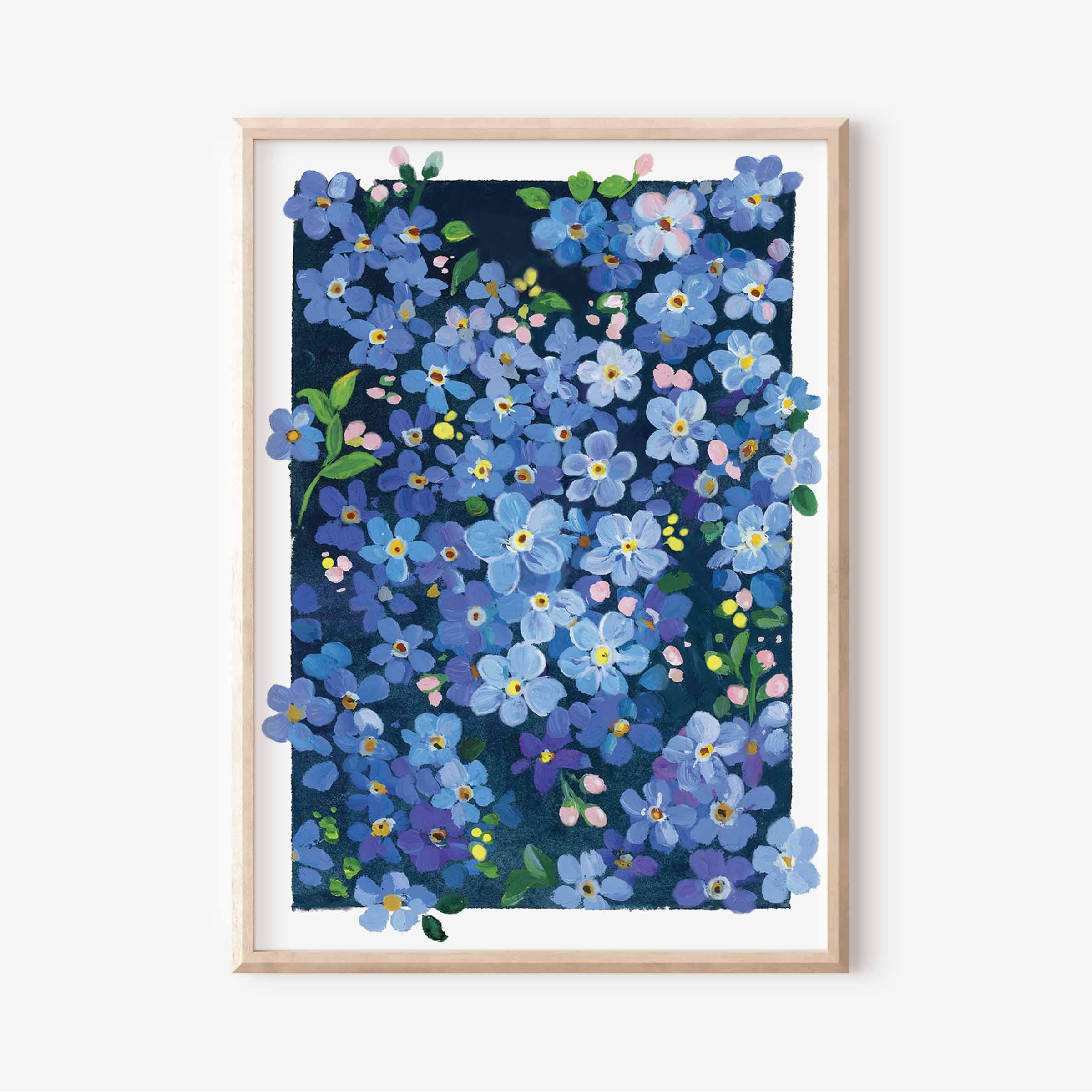 Forget Me Not Flower Print: Alaska State Flower Wall Art (digital