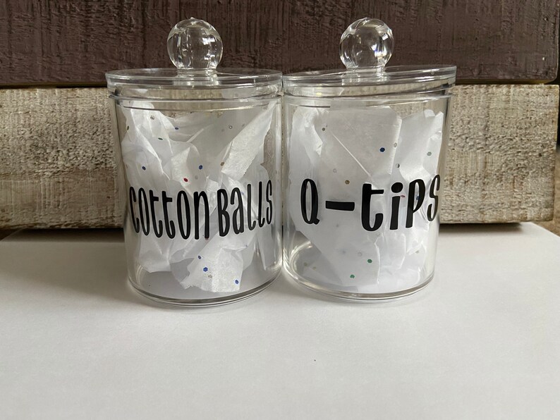 Qtip & cotton ball holder Etsy