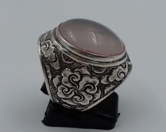 Beautiful Moonstone flower design sterling silver ring 12.5 gram