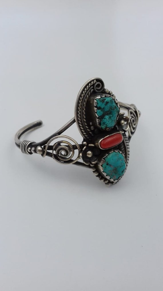 Rough, Bright Turquoise stone coral leaf and flow… - image 6