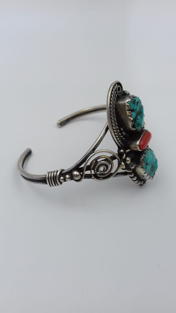 Rough, Bright Turquoise stone coral leaf and flow… - image 5