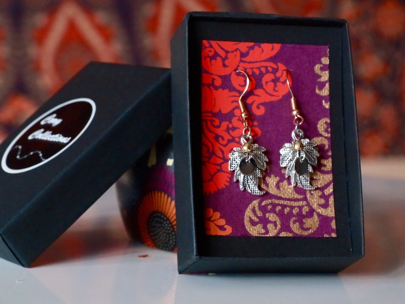 Silver and Gold Plated Leaf Dangle Earrings