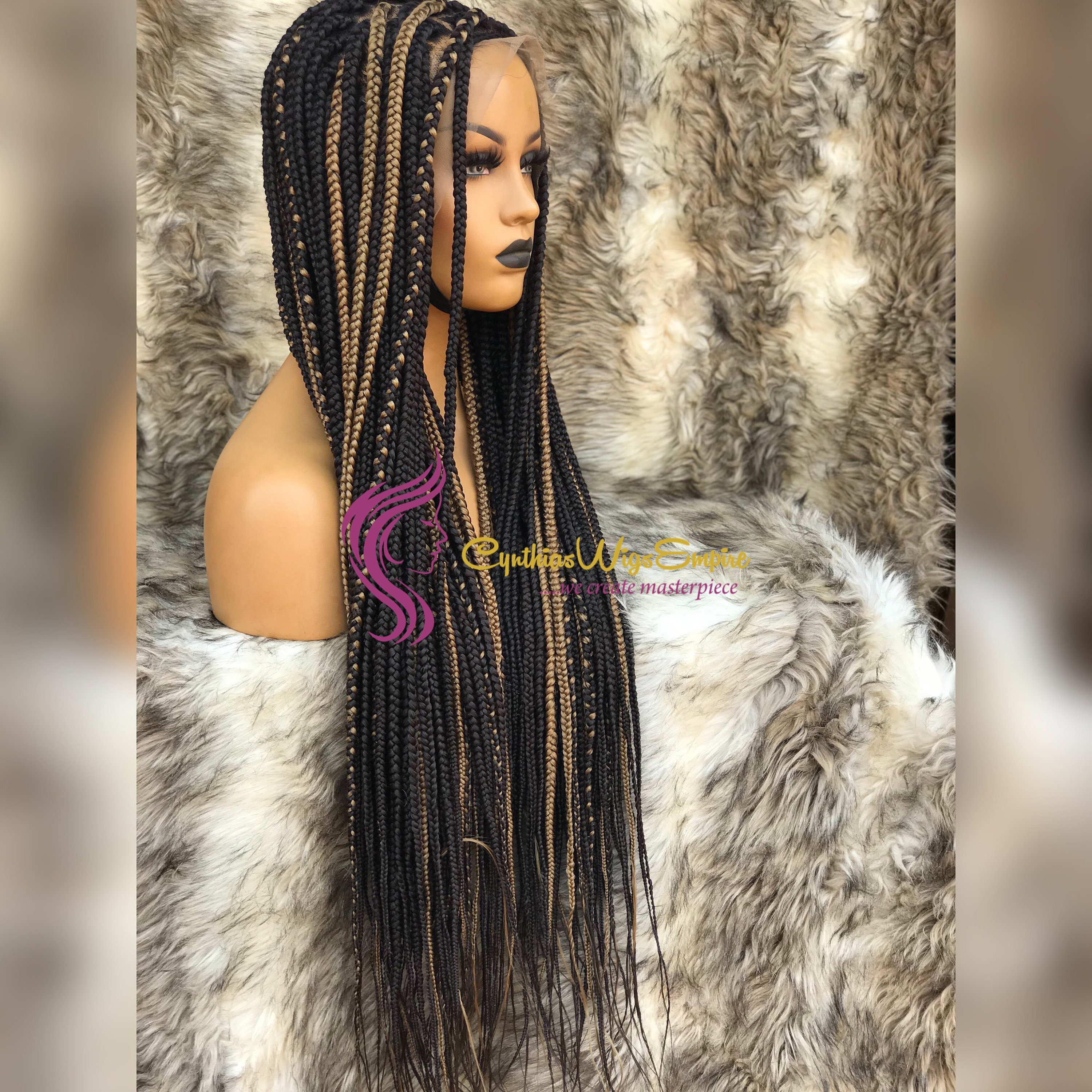 Medium Box Braids in 32 Long Color 4 and 27 Highlights... Can - Etsy