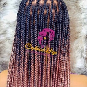 3 Tones Ombré Knotless Braids Made on Full Lace Wig Available | Etsy