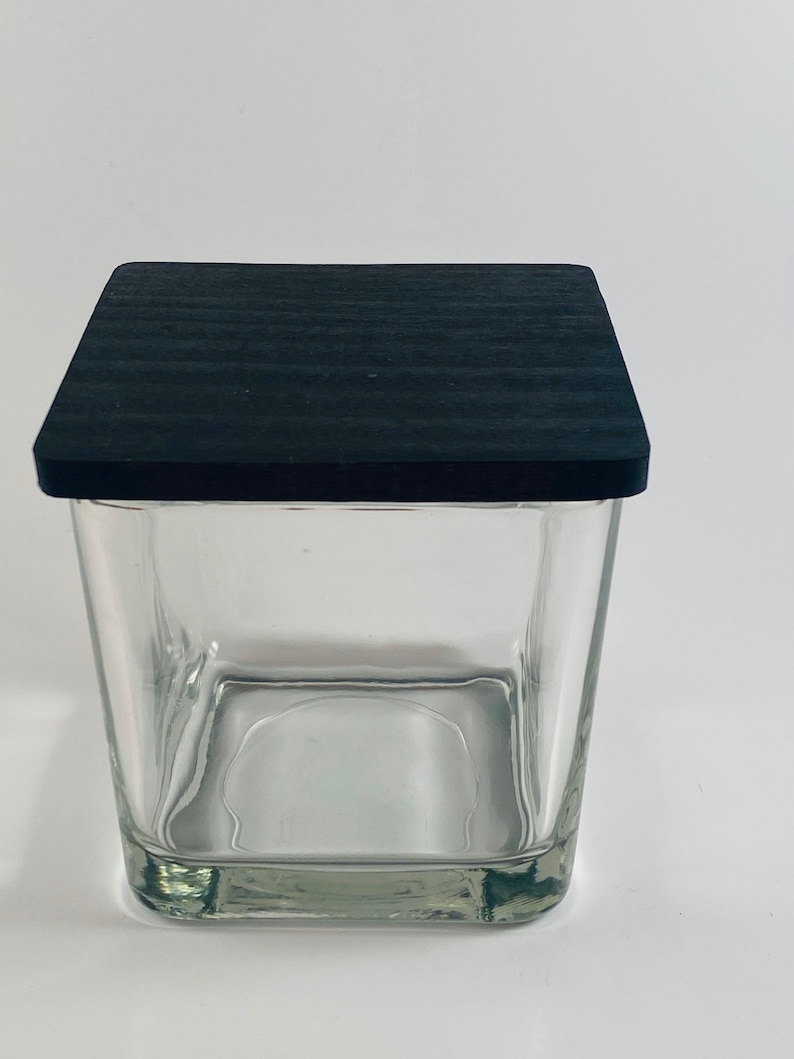 Square Candle Lids with Glass Jars price for 9 in total Etsy