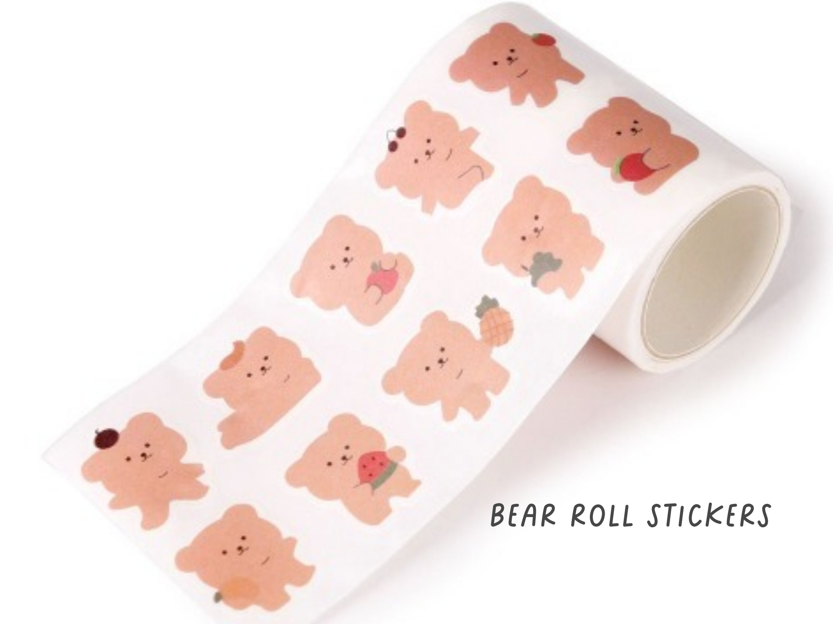 Kawaii Mushroom Bear Glossy Sticker Sheet Cute Kuma Cottage Core Stickers 