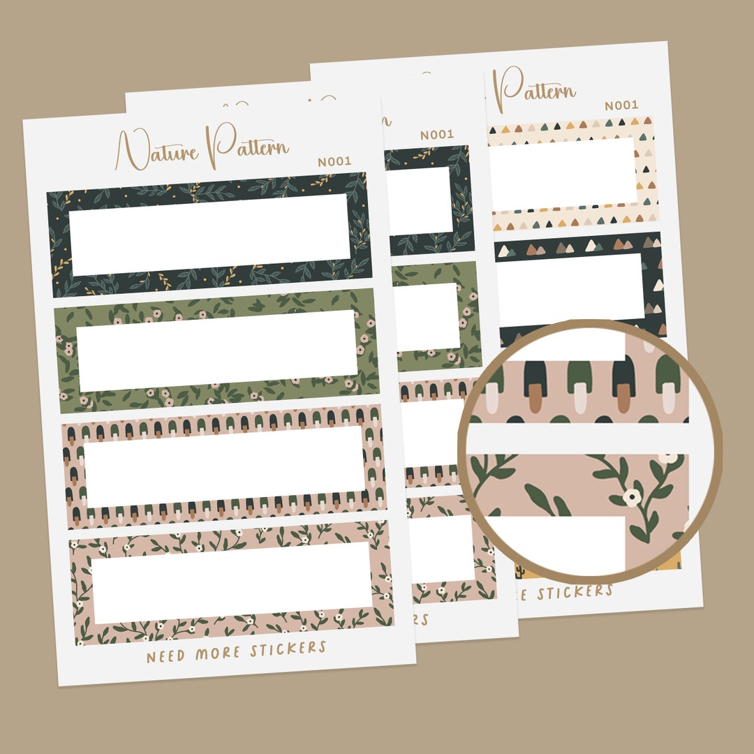 3 Sheets of Pattern Blank Labels, File Labels, Name Labels, Blank ...