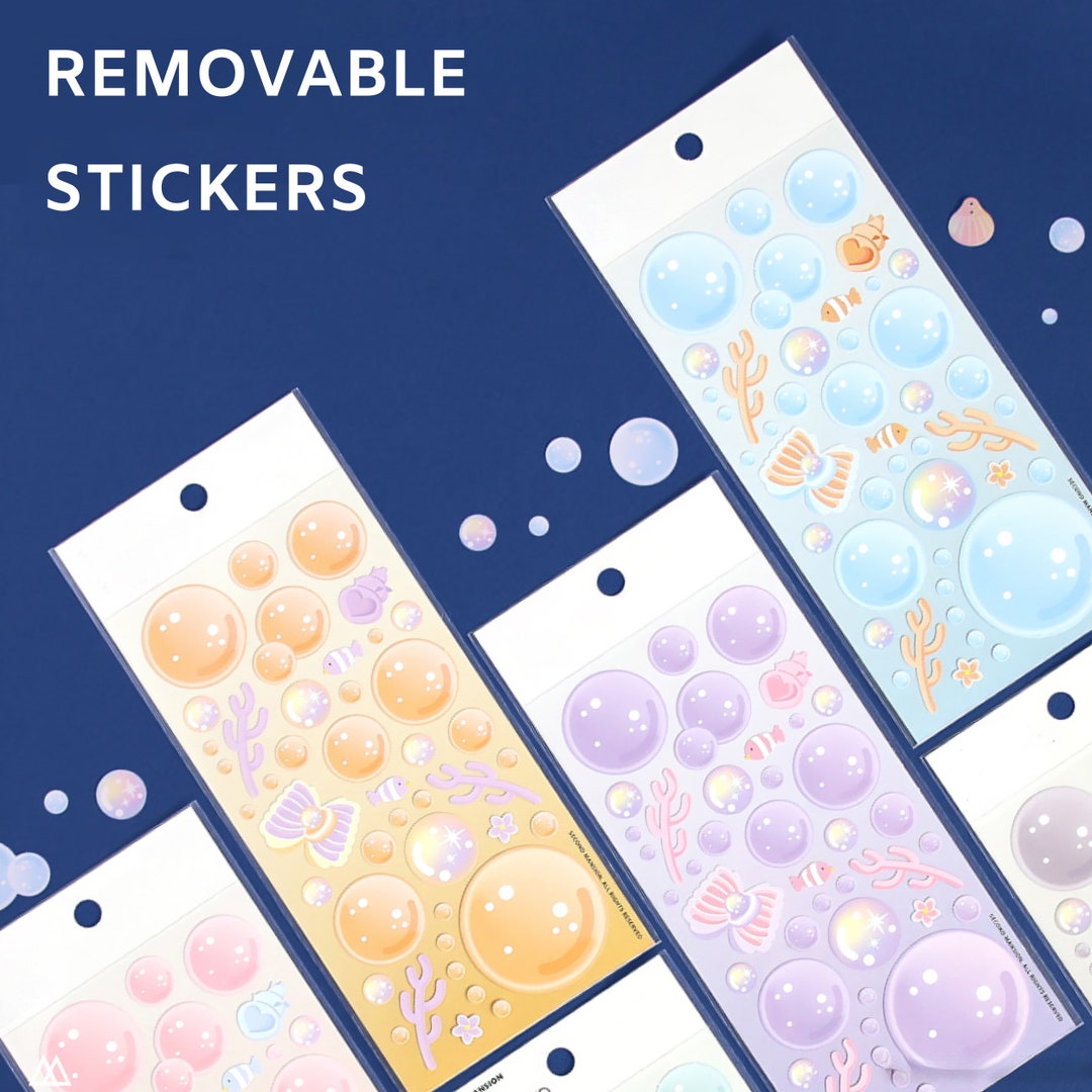 Removable Ocean Theme Stickers for Planners and Diaries, Bubble ...