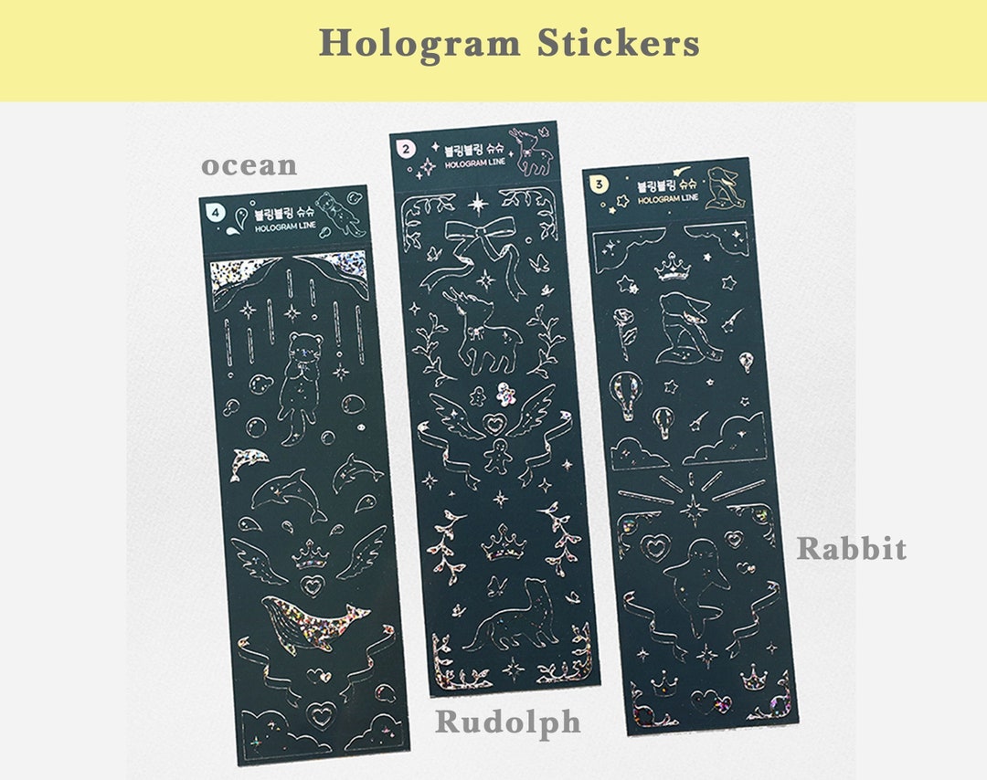 Line Hologram Multi Shape Stickers, Photo Decor Stickers, Polaroid ...