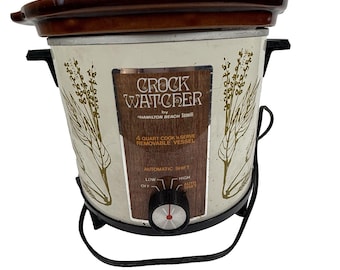 Olla de cocción lenta VINTAGE Hamilton Beach Scovill de 6 cuartos Crock Watcher Excelente