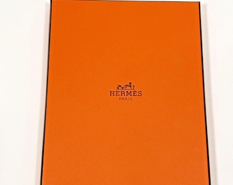 Authentic Hermes Paris Orange Sellier EMPTY BOX 6 1/4" x 5" x 1/2  tissue READ