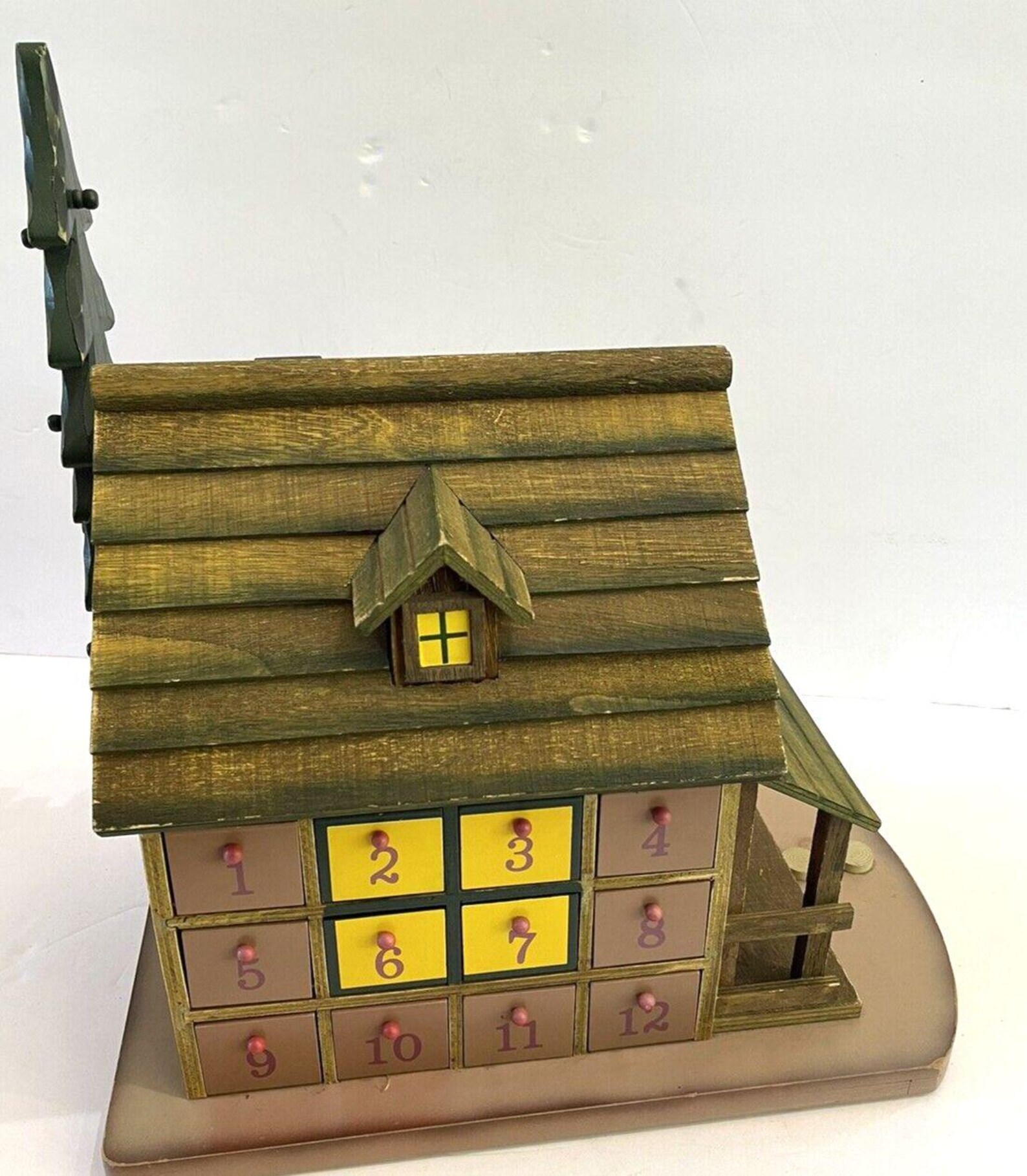 Holiday Log Cabin Advent Calendar Rustic Wood 24 Doors Rotates Rare Holiday Log Cabin Advent Calendar Rustic Wood 24 Doors Rotates Rare