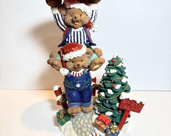 Plato y soporte para galletas con diseño de oso de peluche navideño de Costco, ideal para regalar a Santa Claus en el Polo Norte (30 cm).