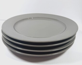Juego de 4 platos llanos de porcelana china gris oscuro de Restoration Hardware, 31,75 cm (12,5 pulgadas).