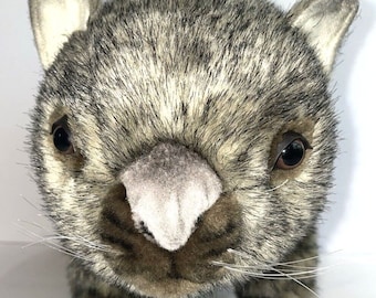 Hansa Wombat Plush 37cm Stuffed Animal Realistic Wombat Toy Vintage Hansa Plush Collectible Soft Plush Wombat Stuffie Multicolor No tag