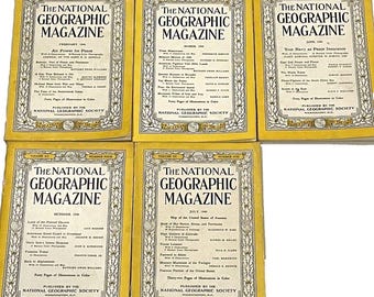 Revista National Geographic 1946 Lote 5 Rara Antigüedad Febrero Marzo Junio Julio Octubre