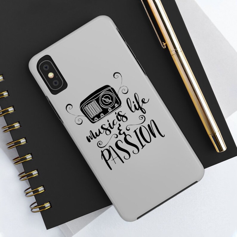 Music is Life /& Passion Radio Design IPhone 11 Pro Max11 ProXs MaxXR876SSamsong S6. Case Mate Designer Tough Phone Cases in Grey