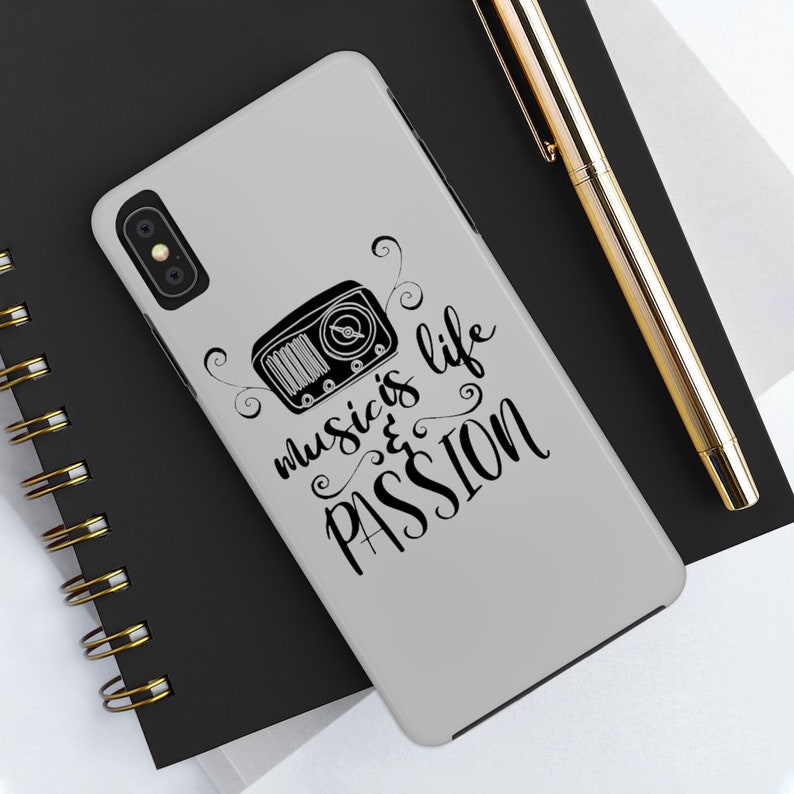 Music is Life /& Passion Radio Design IPhone 11 Pro Max11 ProXs MaxXR876SSamsong S6. Case Mate Designer Tough Phone Cases in Grey
