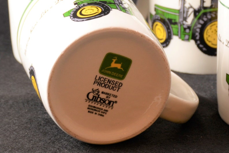 John Deere Tractor Coffee Mugs Set of 4 Etsy