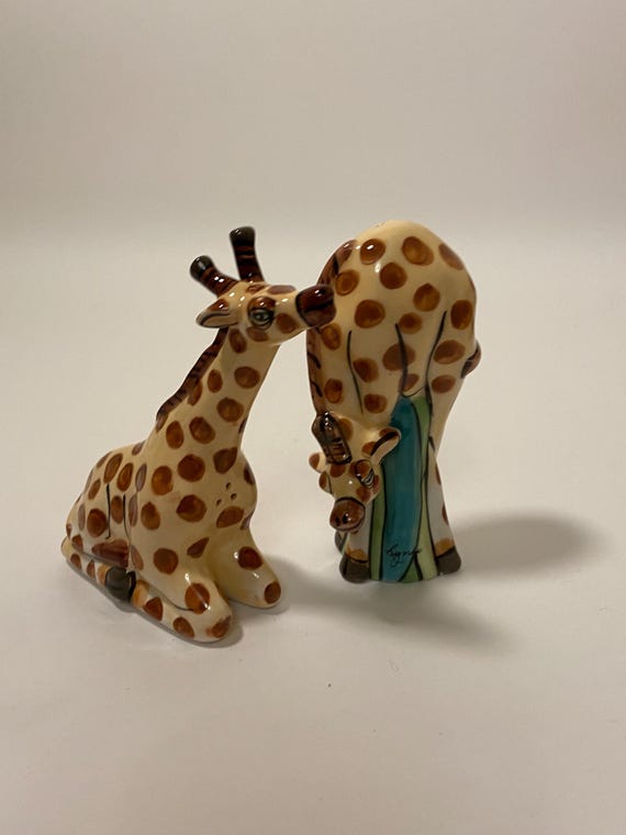 Lynda Corneille Blue Sky Whimsical Giraffe Salt and Pepper Shakers