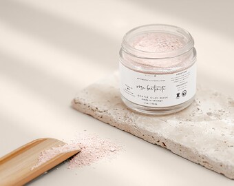 Rose  Kaolin Clay - Bentonite Clay Mask- Pink Clay Mask - Clay Mask for Dry Skin - Sensitive Skin - Clay Face Mask