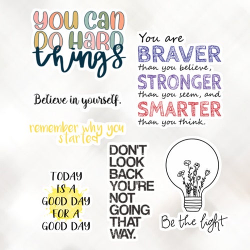 Motivational Sticker Pack Inspirational Stickers Positive - Etsy