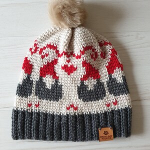 CROCHET PATTERN Knit-Look Nordic Gnomes Slouchy Beanie image 2