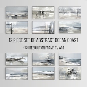 Abstract Ocean Coast, Samsung Frame TV Art, 12 Piece Set, Frame TV Art,  Summer Frame TV Wallpaper, Instant Download, Abstract Beach Art