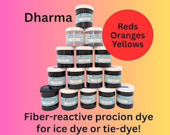 Dye Powder for Ice Dyeing or Liquid Tie-Dyeing, Sample Packs, DIY Kit, Dharma Fiber Reactive Procion, Red Yellow Orange