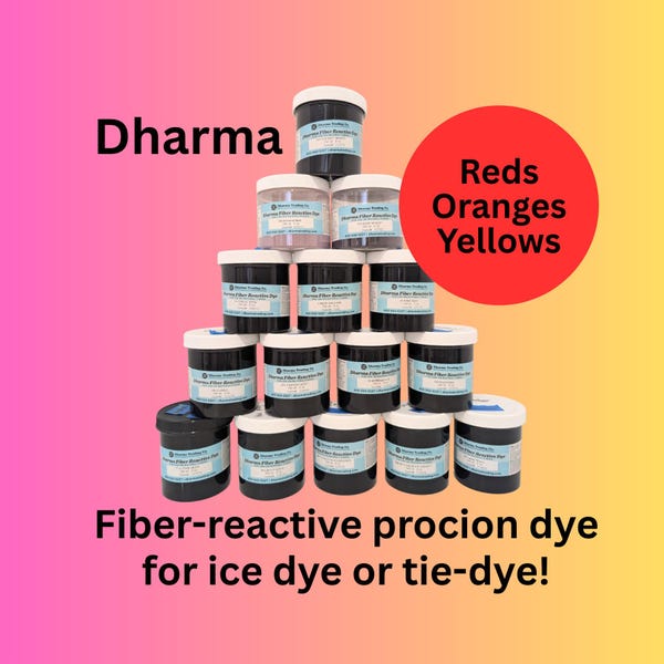 Dye Powder for Ice Dyeing or Liquid Tie-Dyeing, Sample Packs, DIY Kit, Dharma Fiber Reactive Procion, Red Yellow Orange