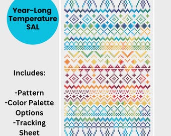 2026 Year-Long Temperature Stitch-Along - Cross Stitch SAL, PDF Pattern, Snarky Modern Embroidery