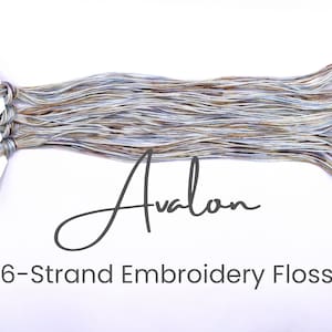 Avalon - Variegated Hand Dyed Floss, 6-Strand Cotton Embroidery Floss, Dyed Thread, Modern Cross Stitch, Modern Embroidery, Gray Silver