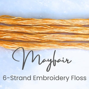 Mayfair - Hand Dyed Floss, 6-Strand Cotton Embroidery Floss, Dyed Thread, Modern Cross Stitch, Modern Embroidery, Golden Yellow Variegated
