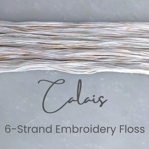 Calais - Variegated Hand Dyed Floss, 6-Strand Cotton Embroidery Floss, Dyed Thread, Modern Cross Stitch, Modern Embroidery, Off-White Floss