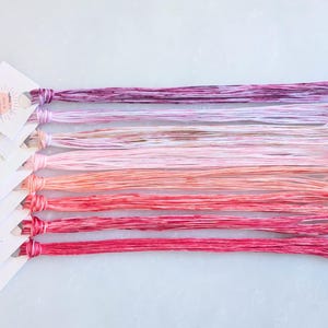 Pink Embroidery Floss - Set of 8 Colors, Hand Dyed Variegated Floss, 6-Strand Cotton, Dyed Thread, Modern Cross Stitch, Modern Embroidery image 5