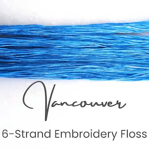 Vancouver - Hand Dyed Floss, 6-Strand Cotton Embroidery Floss, Dyed Thread, Modern Cross Stitch, Modern Embroidery, Sky Blue Variegated