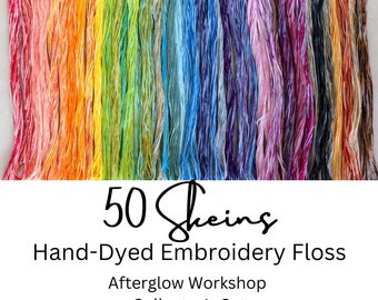 Cross Stitch Embroidery Gift Box, 50 Skeins, 6-Strand Cotton Embroidery Floss, Hand Dyed Thread, Variegated Floss, Holiday Cross Stitch