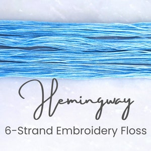 Hemingway - Hand Dyed Floss, 6-Strand Cotton Embroidery Floss, Dyed Thread, Modern Cross Stitch, Modern Embroidery, Bright Blue Variegated