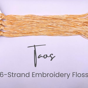 Taos - Hand Dyed Floss, 6-Strand Cotton Embroidery Floss, Dyed Thread, Modern Cross Stitch, Modern Embroidery, Straw Gold Variegated