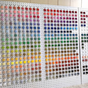 DMC Floss Inventory List, Full DMC Color List, Cross Stitch Thread Pegboard, Embroidery Thread Organization, DIY Color Wall, Floss Storage