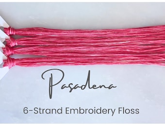 Pasadena - Variegated Hand Dyed Floss, 6-Strand Cotton Embroidery Floss, Dyed Thread, Modern Cross Stitch, Modern Embroidery, Bright Pink