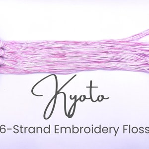 Kyoto - Variegated Hand Dyed Floss, 6-Strand Cotton Embroidery Floss, Dyed Thread, Modern Cross Stitch, Modern Embroidery, Pink Blue White