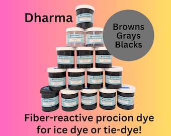 Dye Powder for Ice Dyeing or Liquid Tie-Dyeing, Sample Packs, DIY Kit, Dharma Fiber Reactive Procion, Brown Gray Black