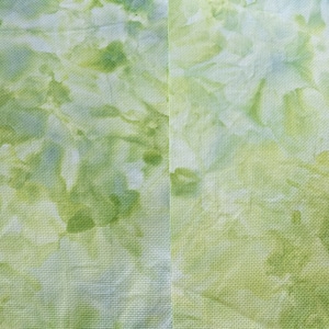 Caledonia - Hand Dyed Fabric, 14 16 18 Count Aida, Kona Cotton, Modern Cross Stitch Embroidery Quilting, Tie Dye Fabric, Green Aida