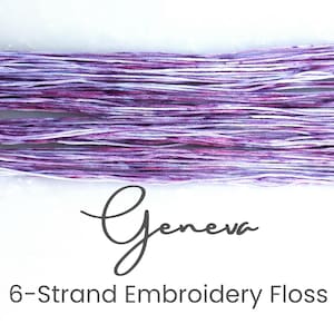 Geneva - Variegated Hand Dyed Floss, 6-Strand Cotton Embroidery Floss, Dyed Thread, Modern Cross Stitch, Modern Embroidery, Pink Purple