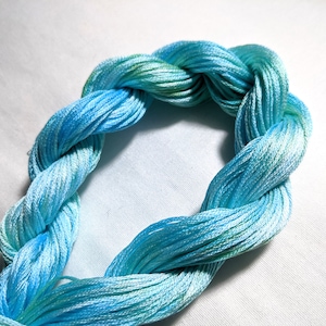 Nile - Variegated Hand Dyed Floss, 6-Strand Cotton Embroidery Floss, Dyed Thread, Modern Cross Stitch, Modern Embroidery, Blue Green