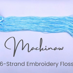 Mackinaw - Hand Dyed Floss, 6-Strand Cotton Embroidery Floss, Dyed Thread, Modern Cross Stitch, Modern Embroidery, Light Blue Variegated