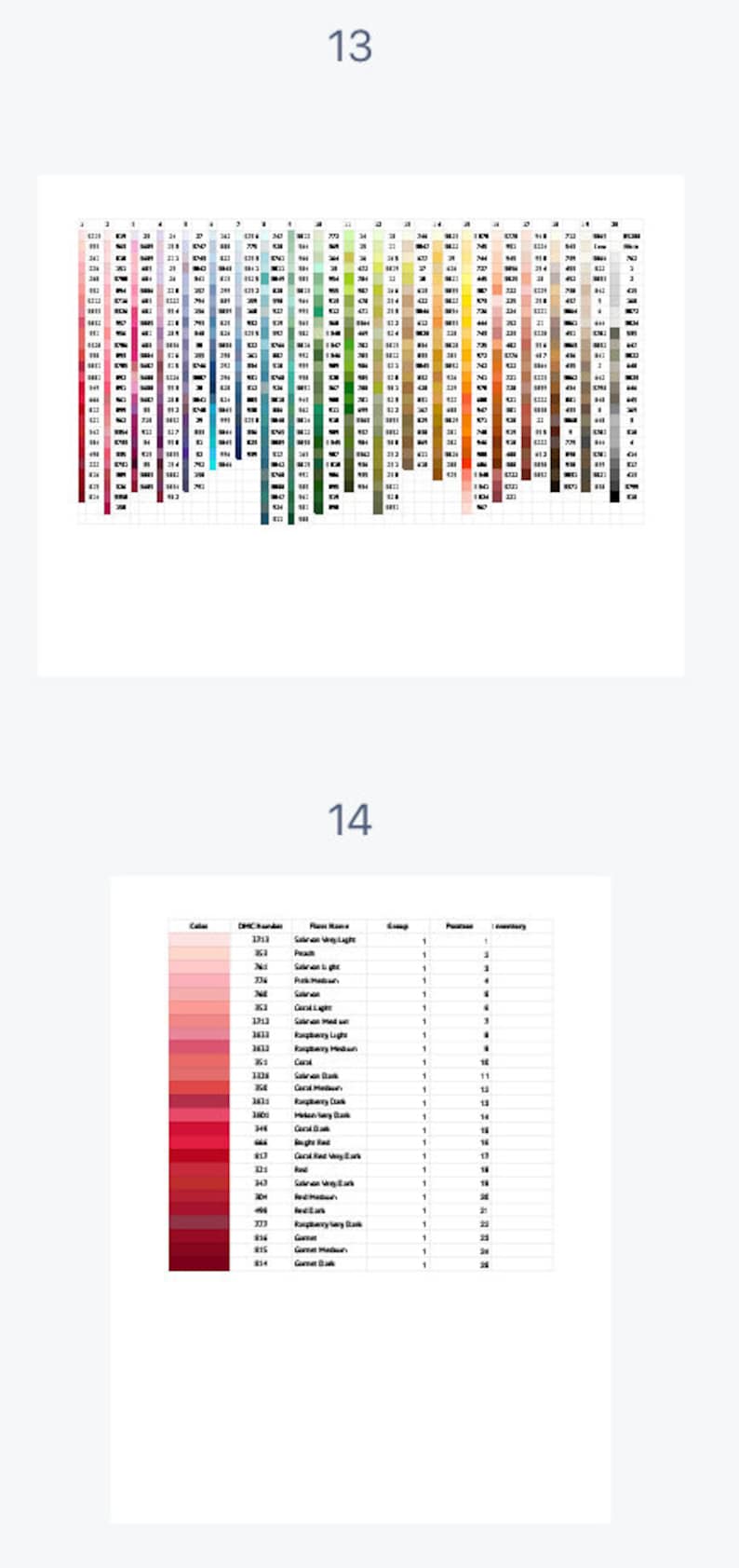 DMC Embroidery Floss Inventory List Full DMC Color List Etsy