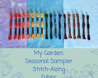 Dyed Aida SAL Background - My Garden Seasonal Sampler Stitch-Along, FREE SAL, Hand-Dyed 14-Count, 16-Count, 18-Count Fabric for Cross Stitch