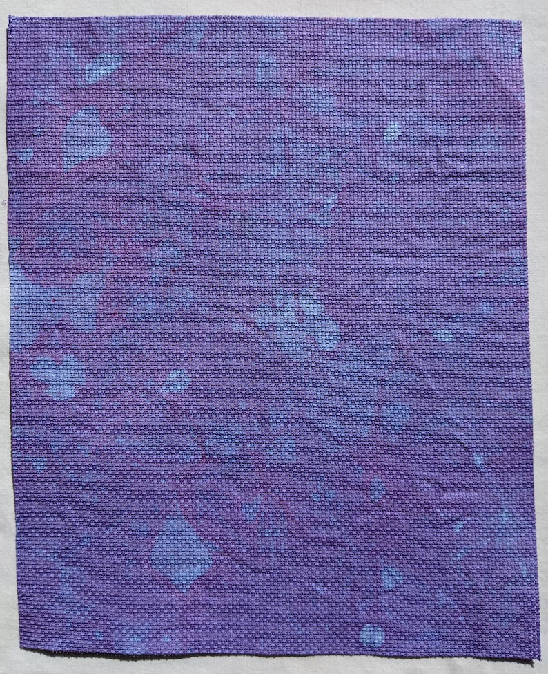 Free US Shipping Aida Cloth 14 Count Dyed Aida Fabric Modern Cross Stitch Bright Purple-Blue Hand Dyed Cross Stitch Fabric Queensland